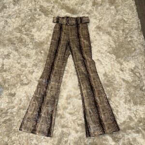 Faux leather snake print pants